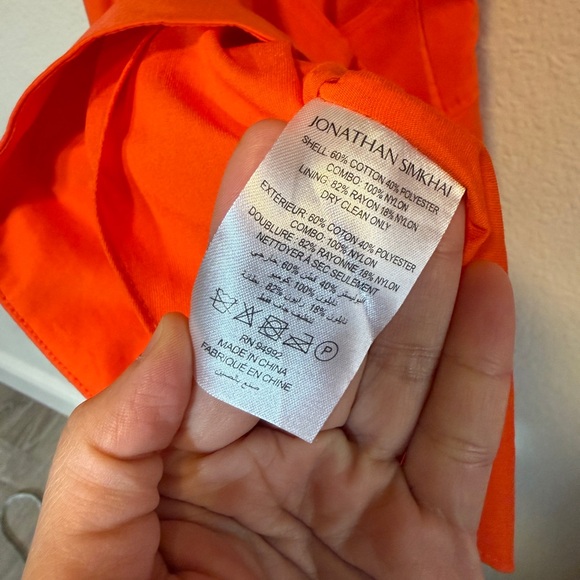 Jonathan Simkhai Orange Mini Dress with Puff Sleeves-Size S - Picture 7 of 13